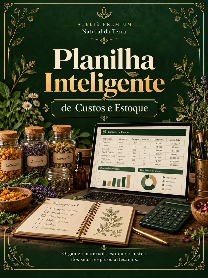Capa da Planilha Inteligente de Custos e Estoque